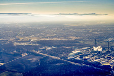 Aerial photograpy of MIRO oil refineries in the N of Knielingen in the district Knielingen in Karlsruhe in the state Baden-Wuerttemberg, Germany
