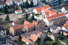 Bahnhofstr in Kandel in the state Rhineland-Palatinate, Germany from above