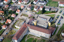 Aerial view of Asklepios South Palatinate Clinics in Kandel in the state Rhineland-Palatinate, Germany