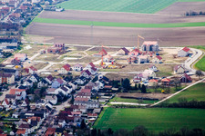 New development area on Höhenweg from the east in Kandel in the state Rhineland-Palatinate, Germany