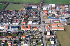 Aerial photograpy of Hochstadter Straße in Offenbach an der Queich in the state Rhineland-Palatinate, Germany