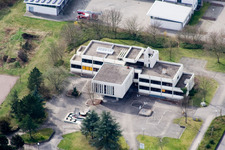 Aerial photograpy of Municipal Town Hall in Offenbach an der Queich in the state Rhineland-Palatinate, Germany
