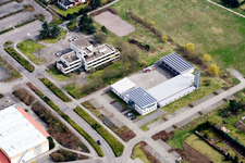 Municipal Town Hall in Offenbach an der Queich in the state Rhineland-Palatinate, Germany out of the air