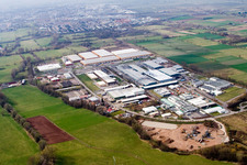 Landau East Industrial Estate in Landau in der Pfalz in the state Rhineland-Palatinate, Germany seen from above