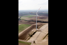 Wind turbines in Ottersheim bei Landau in the state Rhineland-Palatinate, Germany