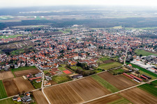 City view from the northeast in Herxheim bei Landau in the state Rhineland-Palatinate, Germany
