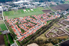 District 'in den Sandgaerten' in the city in Herxheim bei Landau (Pfalz) in the state Rhineland-Palatinate, Germany