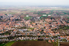 Aerial view of Herxheim from the south in Herxheim bei Landau in the state Rhineland-Palatinate, Germany