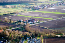 Welschhof in Freckenfeld in the state Rhineland-Palatinate, Germany from above