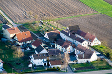Welschhof in Freckenfeld in the state Rhineland-Palatinate, Germany seen from above