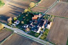 Welschhof in Freckenfeld in the state Rhineland-Palatinate, Germany viewn from the air