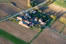Aerial view of Welschhof in Freckenfeld in the state Rhineland-Palatinate, Germany
