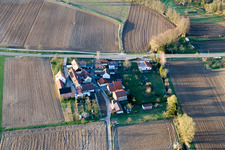 Welschhof in Freckenfeld in the state Rhineland-Palatinate, Germany from above