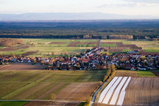 Village view from the north in Freckenfeld in the state Rhineland-Palatinate, Germany