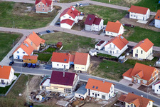 Bird's eye view of New development area NO in the district Schaidt in Wörth am Rhein in the state Rhineland-Palatinate, Germany