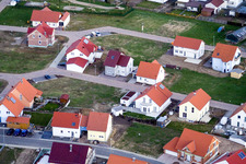 New development area NO in the district Schaidt in Wörth am Rhein in the state Rhineland-Palatinate, Germany viewn from the air