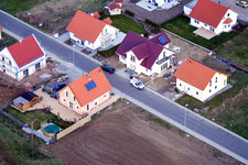 New development area NO in the district Schaidt in Wörth am Rhein in the state Rhineland-Palatinate, Germany seen from a drone