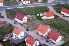 Aerial view of New development area NO in the district Schaidt in Wörth am Rhein in the state Rhineland-Palatinate, Germany