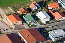 Drone image of Im Gereut commercial area in Hatzenbühl in the state Rhineland-Palatinate, Germany