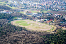 Aerial photograpy of Herxheim, racecourse in Herxheim bei Landau in the state Rhineland-Palatinate, Germany
