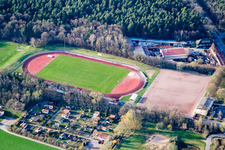 Ensemble of sports facilities of FC Phönix Bellheim eV Franz-Hage Stadium in Bellheim in the state Rhineland-Palatinate, Germany