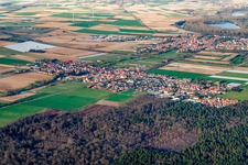 View of the town from the southwest in Westheim in the state Rhineland-Palatinate, Germany