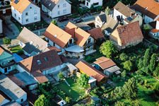Drone recording of Gänsried in Freckenfeld in the state Rhineland-Palatinate, Germany