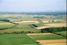 Wind turbines of the Minfeldder wind farm in Minfeld in the state Rhineland-Palatinate, Germany