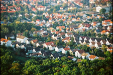 Elsässerstraße from the southwest in Kandel in the state Rhineland-Palatinate, Germany