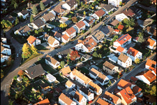 Aerial view of Robert Koch Street in Kandel in the state Rhineland-Palatinate, Germany