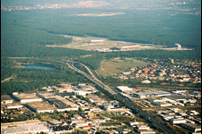Hockenheimring from the northwest in Hockenheim in the state Baden-Wuerttemberg, Germany