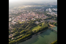 Rhine bank beach gravel in Germersheim in the state Rhineland-Palatinate, Germany