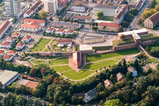 Fronte Lamotte City Park in Germersheim in the state Rhineland-Palatinate, Germany out of the air
