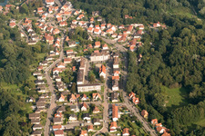 Lauterbourg in the state Bas-Rhin, France seen from a drone