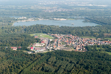 Seltz in the state Bas-Rhin, France seen from a drone