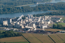 Industry in Beinheim in the state Bas-Rhin, France from the plane