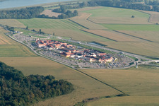 Aerial photograpy of Outlet Center in Roppenheim in the state Bas-Rhin, France