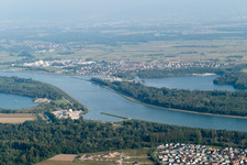 Aerial view of Drusenheim in the state Bas-Rhin, France