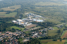 Drusenheim in the state Bas-Rhin, France from above