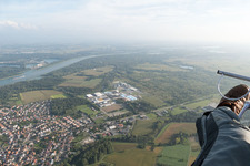Drusenheim in the state Bas-Rhin, France seen from above