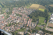 Drusenheim in the state Bas-Rhin, France from the plane