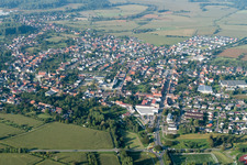 District Freistett in Rheinau in the state Baden-Wuerttemberg, Germany viewn from the air