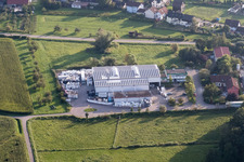Aerial view of Site waste and recycling sorting of FISCHER GmbH in Wagshurst in the state Baden-Wurttemberg, Germany