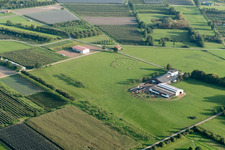 Aerial view of District Erlach in Renchen in the state Baden-Wuerttemberg, Germany