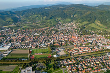 Town View of the streets and houses of the residential areas in Oberkirch in the state Baden-Wurttemberg, Germany