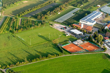 Tennis courts of TC Nußbach eV and football training ground of SV Nussbach in the district Nußbach in Oberkirch in the state Baden-Wuerttemberg, Germany