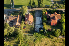 Oblique view of District Billigheim in Billigheim-Ingenheim in the state Rhineland-Palatinate, Germany