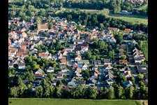 District Billigheim in Billigheim-Ingenheim in the state Rhineland-Palatinate, Germany seen from above
