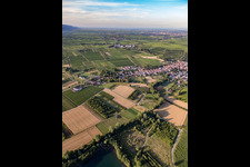 View of the town from the southwest in Göcklingen in the state Rhineland-Palatinate, Germany