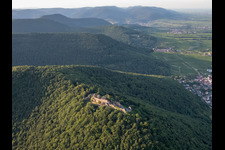Madenburg castle ruins from the south in Eschbach in the state Rhineland-Palatinate, Germany